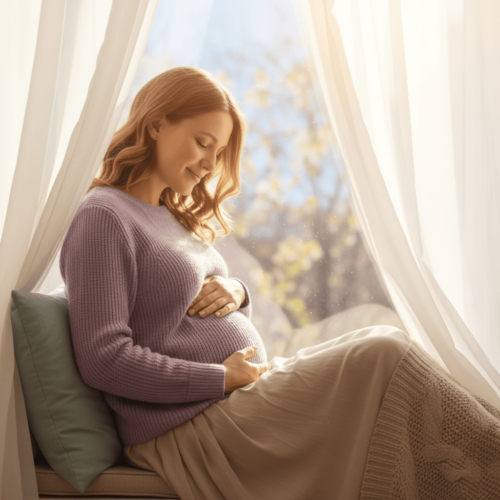 Mujer embarazada realizando prueba de paternidad prenatal no invasiva - Test seguro desde semana 7